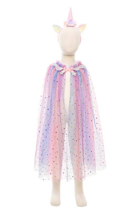 Rainbow Unicorn Cape & Headband - Size 4-6 flexible