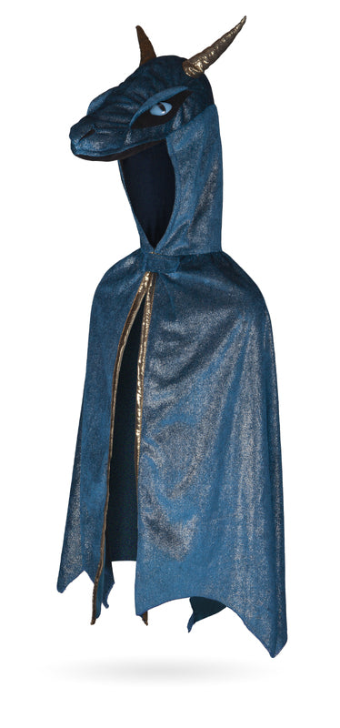 Starry Night Dragon Cape -Teal & Gold - Size 5-6 flexible
