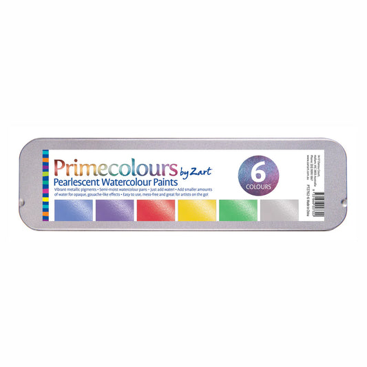 ZART Primecolours- Pearlescent Watercolour Paints 6 COLOURS