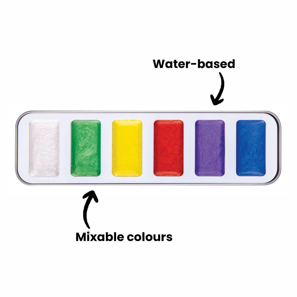 ZART Primecolours- Pearlescent Watercolour Paints 6 COLOURS