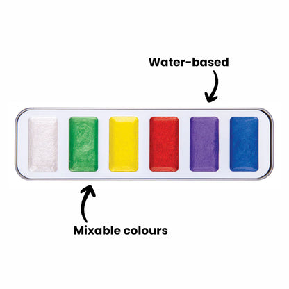 ZART Primecolours- Pearlescent Watercolour Paints 6 COLOURS