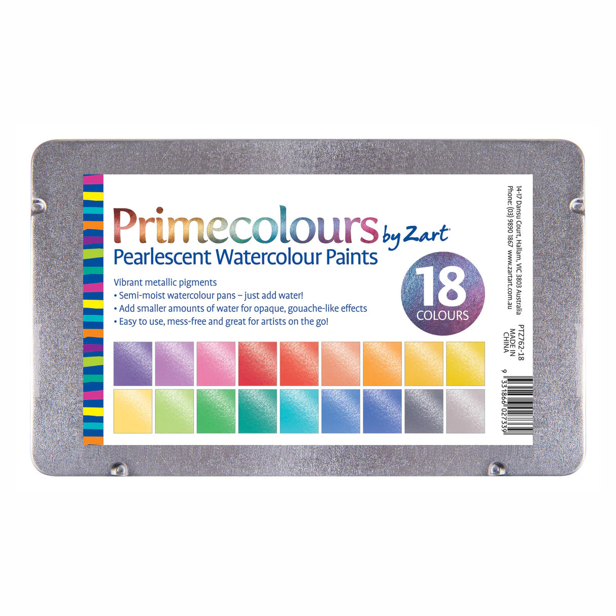 ZART Primecolours- Pearlescent Watercolour Paints