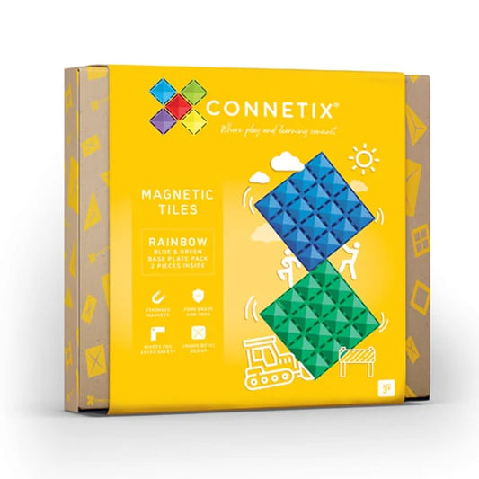 2 Piece Base Plate Green & Blue Pack - Connetix Tiles