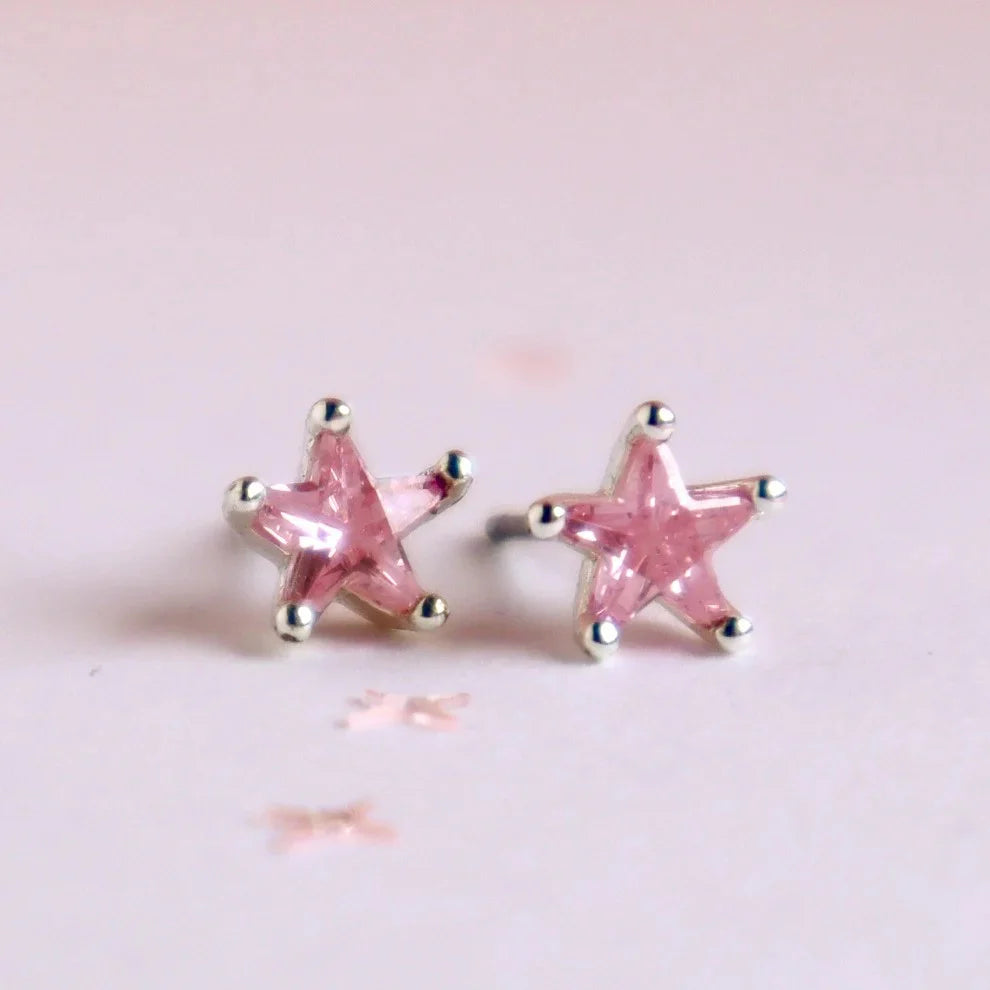 Pink Shining Star Earrings- Ballerina Box