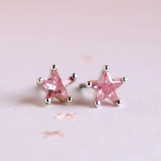 Pink Shining Star Earrings- Ballerina Box