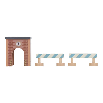 Little Dutch- Wooden Crane and Train Track Set