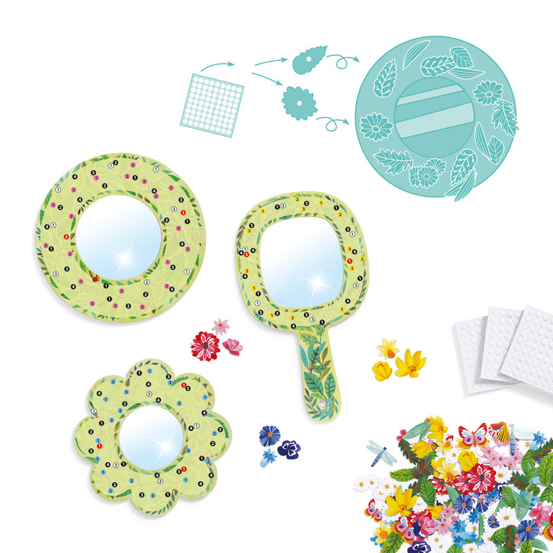 Do It Yourself Pretty Flowers Mirrors (Collage)
