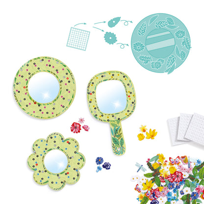 Do It Yourself Pretty Flowers Mirrors (Collage)