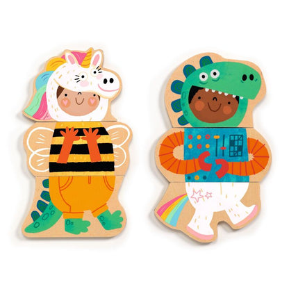 Wooden Magnetic Fancy Dress-Up Puzzle Set