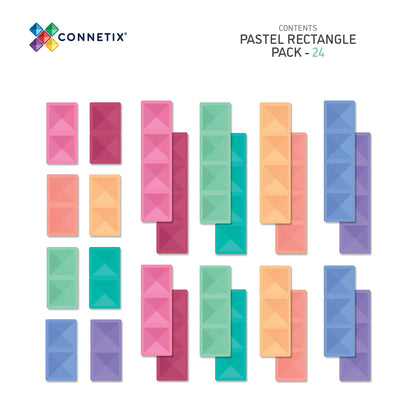 24 Piece Pastel Rectangle Pack - Connetix Tiles