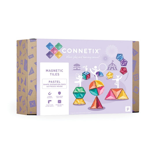 48 Piece Pastel Shape Expansion Pack - Connetix Tiles