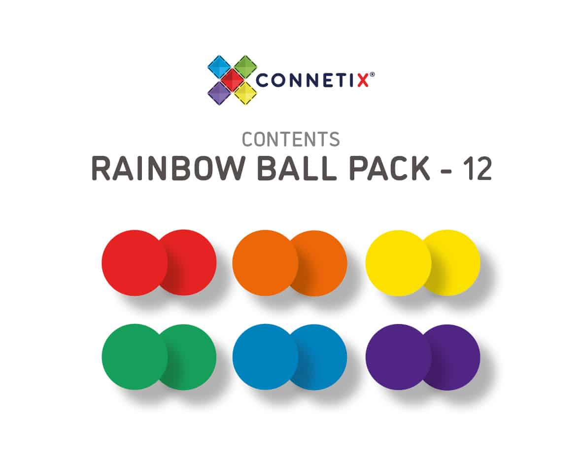 12 Piece Rainbow Replacement Ball Pack - Connetix