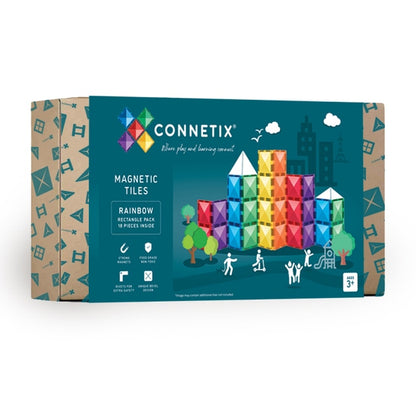 18 Piece Rainbow Rectangle Pack - Connetix Tiles