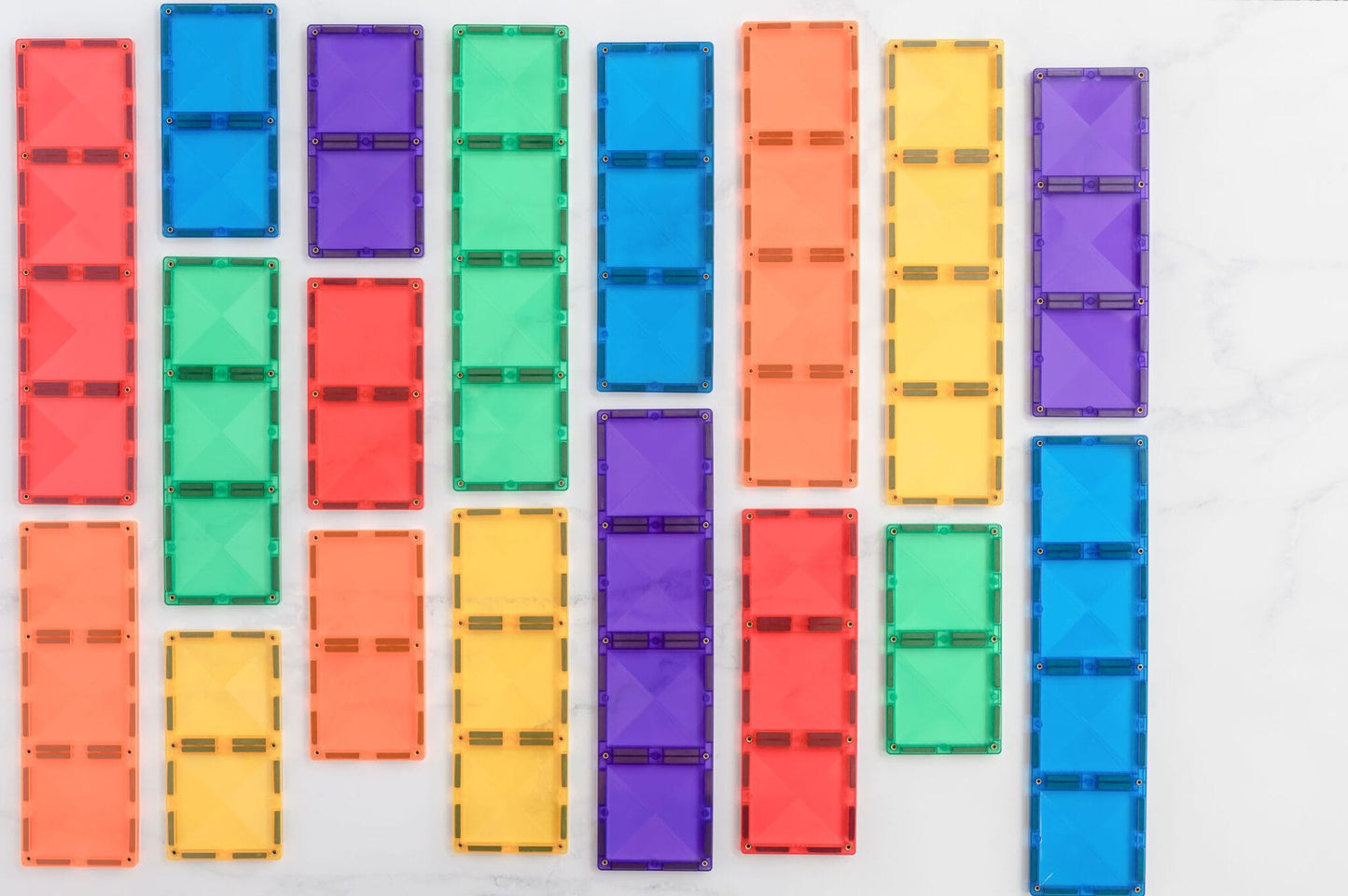 18 Piece Rainbow Rectangle Pack - Connetix Tiles
