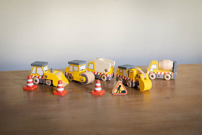 Wooden Construction Vehicle Set