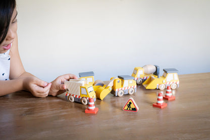 Wooden Construction Vehicle Set