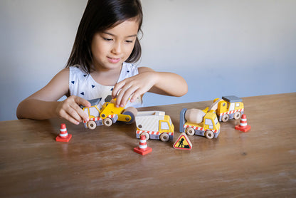 Wooden Construction Vehicle Set