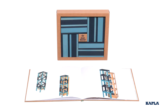 Kapla - Book and Colours (Light Blue/Dark Blue)