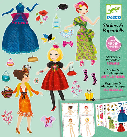 Fashion and Paper Dolls Sticker Set