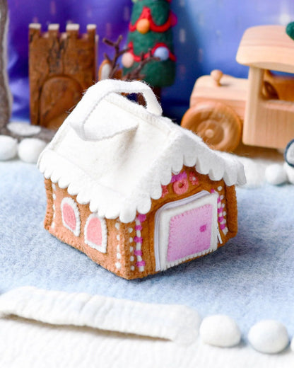 Felt Gingerbread House - Blue and Pink