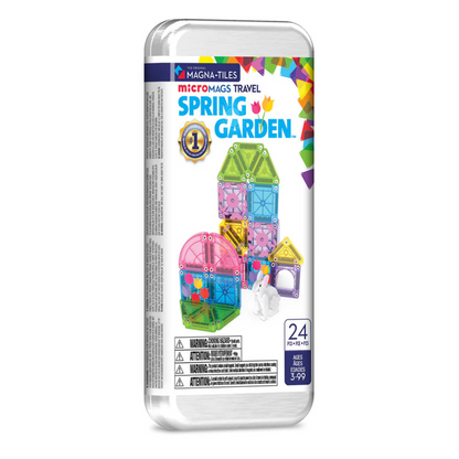 Magna-Tiles - microMAGS Spring Garden Travel Set - 24 Pieces