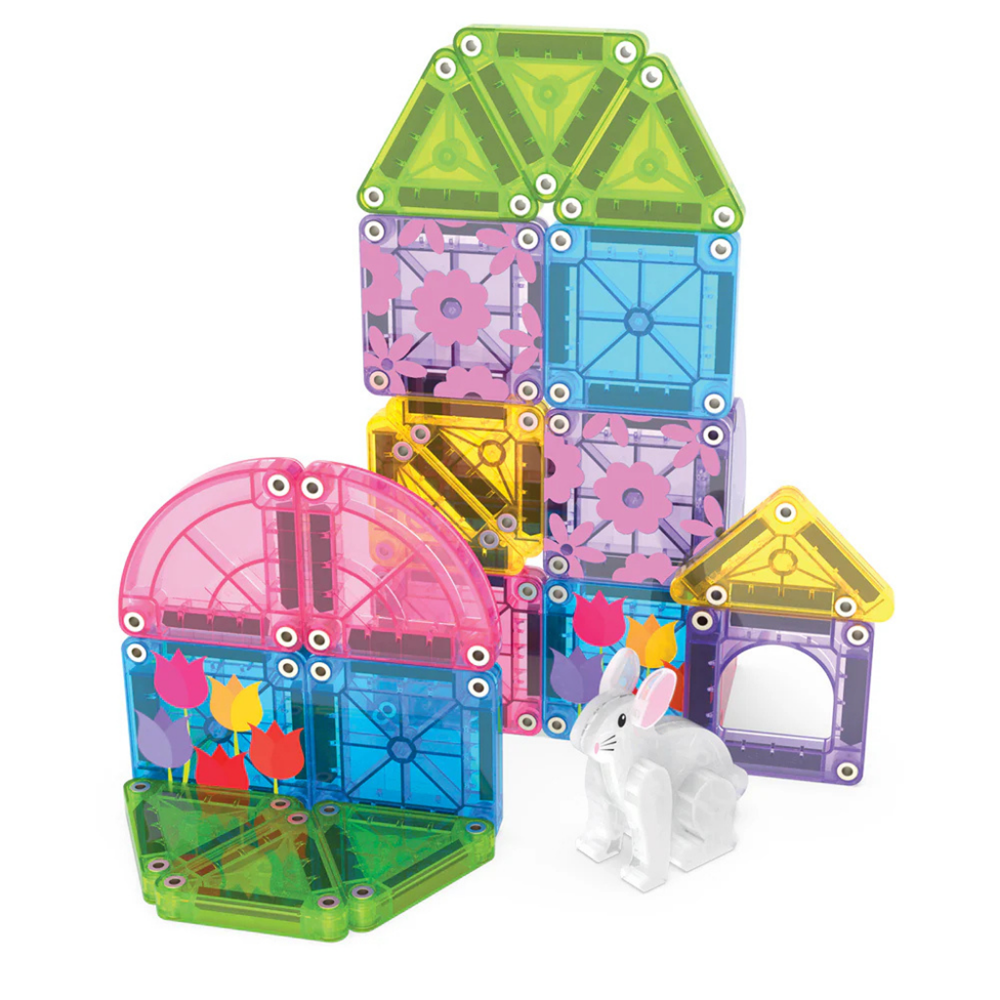 Magna-Tiles - microMAGS Spring Garden Travel Set - 24 Pieces