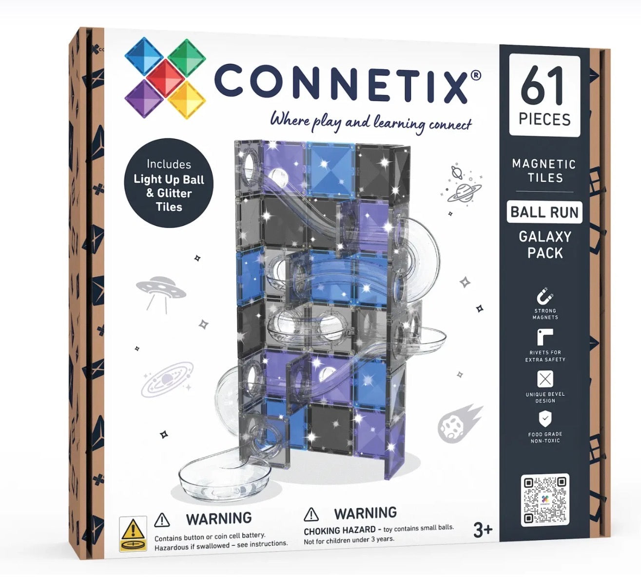 61 pc Ball Run Galaxy Pack - Connetix Tiles