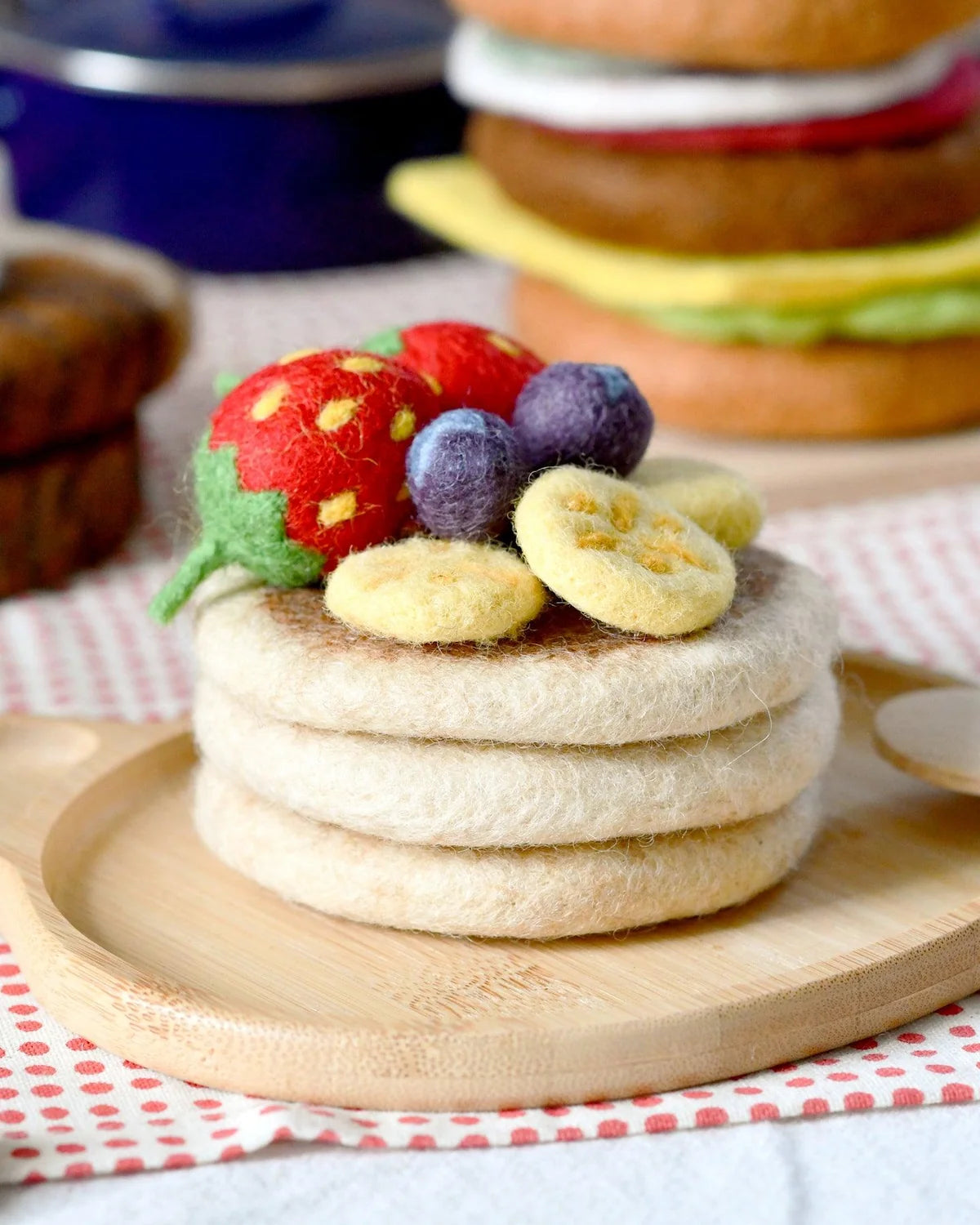 FELT PANCAKE STACK PLAY FOOD SET