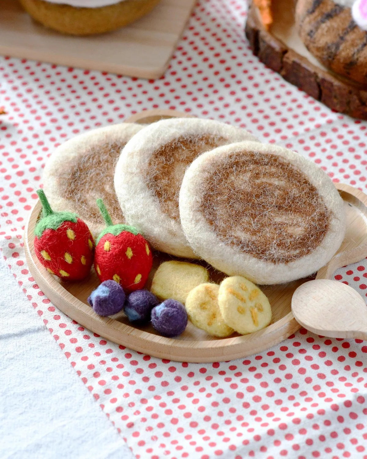 FELT PANCAKE STACK PLAY FOOD SET