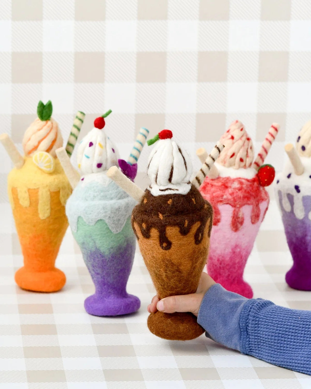 FELT BLUEBERRY MILK SHAKE PLAY FOOD