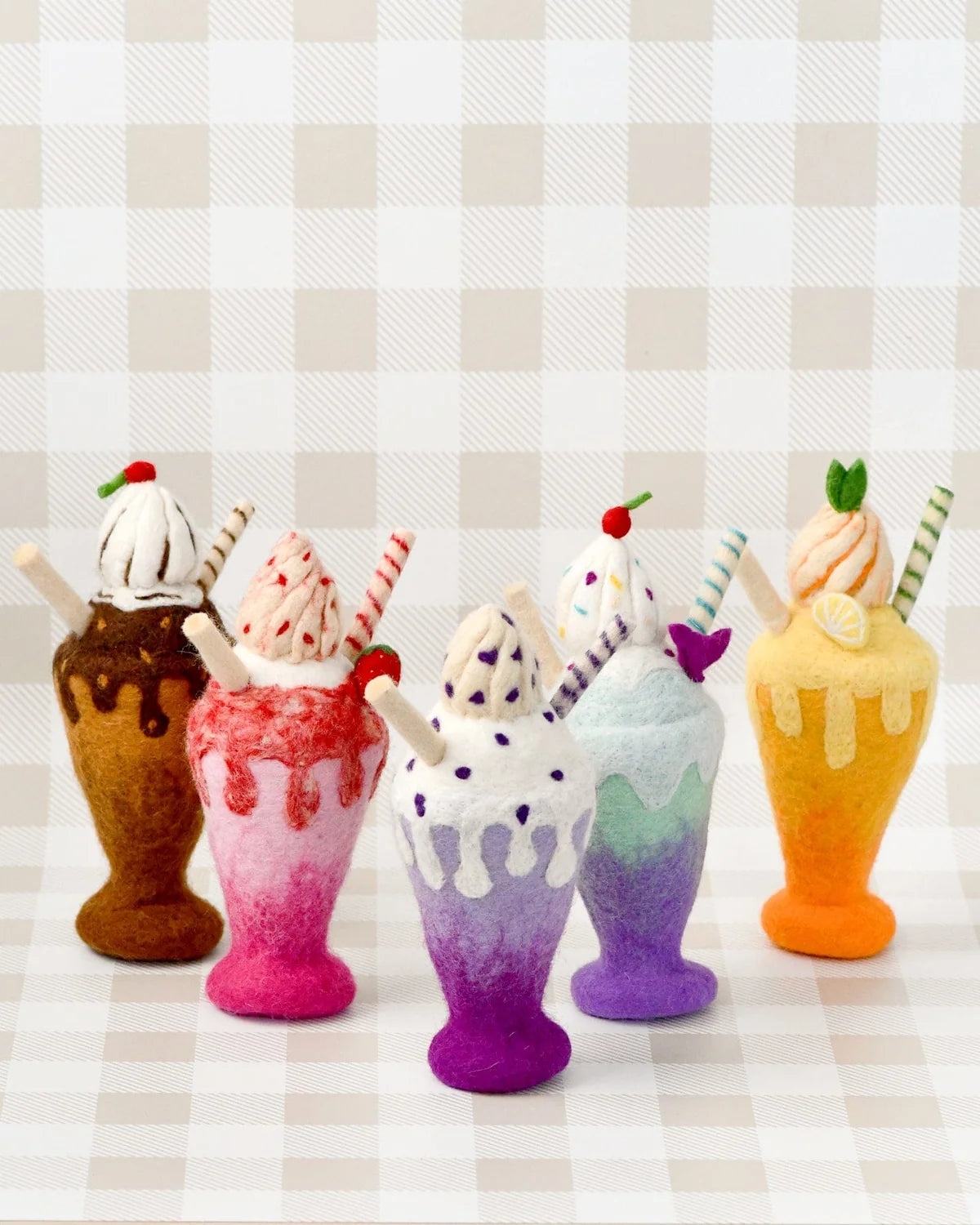 FELT BLUEBERRY MILK SHAKE PLAY FOOD