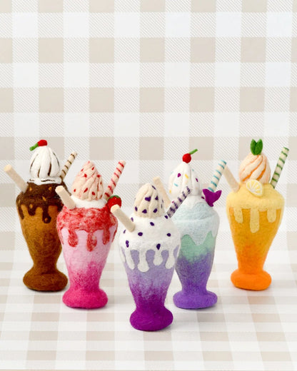 FELT BLUEBERRY MILK SHAKE PLAY FOOD
