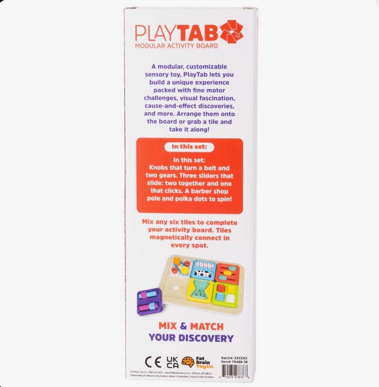Playtab Sensory Set 6 - Pulleys, Sliders, Spinners
