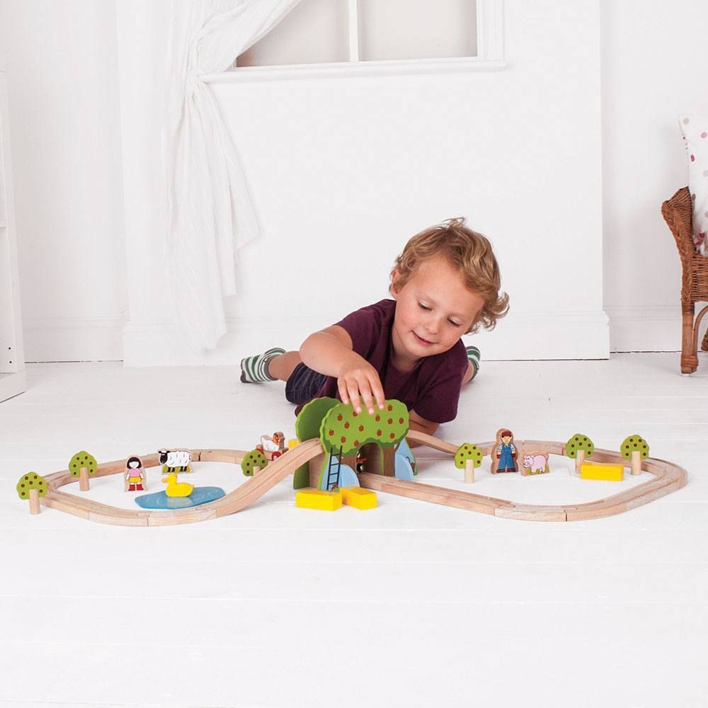 Bigjigs - Farm Train Set 44pcs