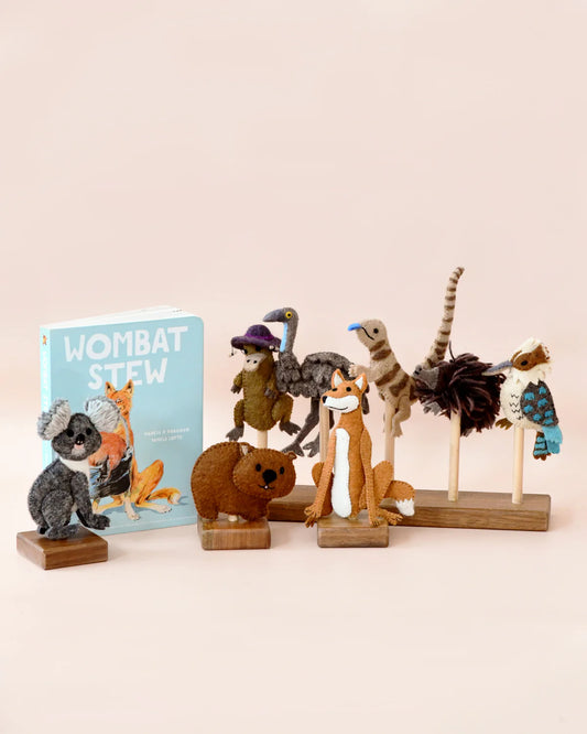 Wombat Stew Finger Puppet Set (Official Scholastic Australia Licensed)