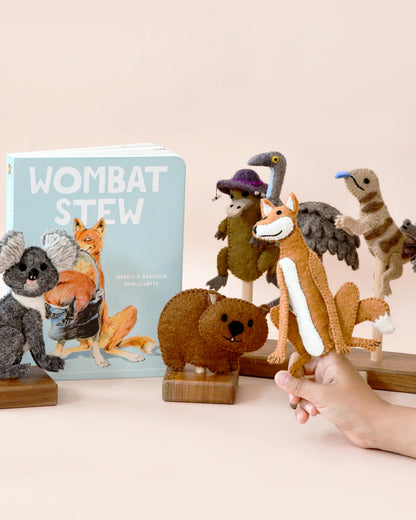 Wombat Stew Finger Puppet Set (Official Scholastic Australia Licensed)