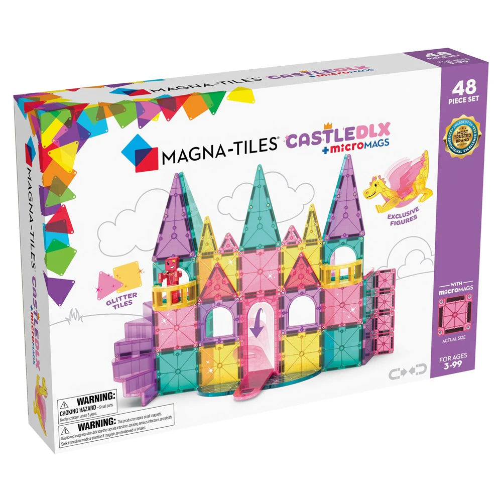 Magna-Tiles - Castle DLX + microMAGS - 48 Piece Set
