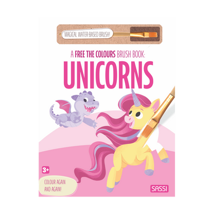 A Free the Colours Brush Book - Unicorns