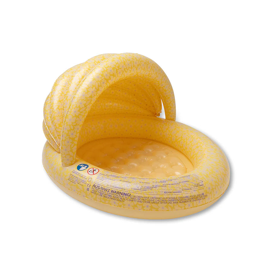 Inflatable Children’s Pool with Canopy - Florish Yellow - 100cm-77cm