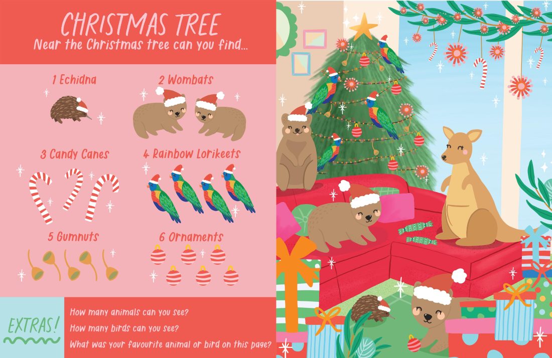 Aussie Christmas Search and Find - Hardcover Book