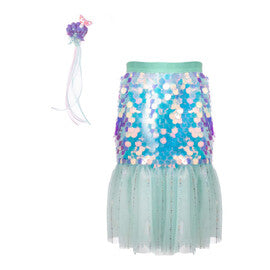 Bling Bling Mermaid Skirt & Hairclip Set Mint Size 4-6