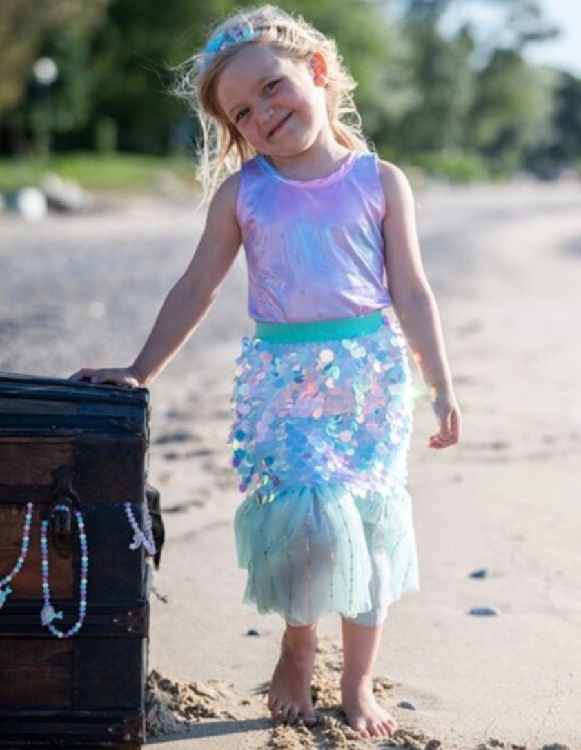 Bling Bling Mermaid Skirt & Hairclip Set Mint Size 4-6