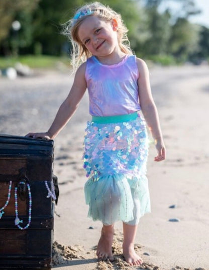 Bling Bling Mermaid Skirt & Hairclip Set Mint Size 4-6