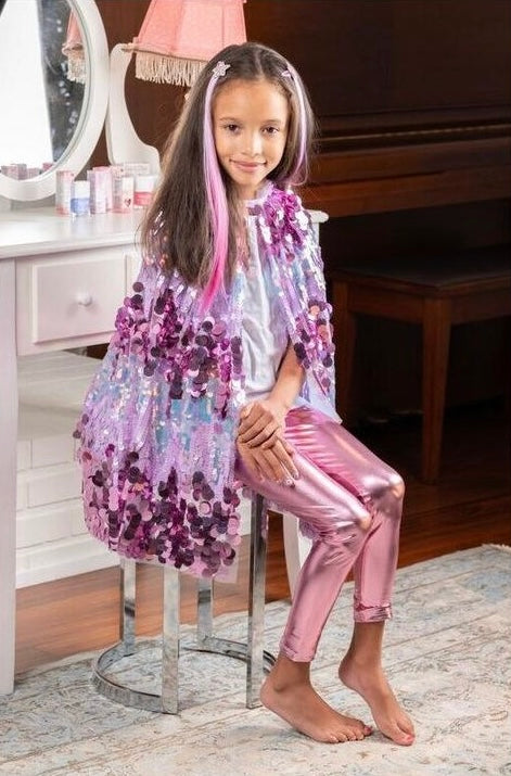 5th Avenue Purple Pailette Cape Size 4-6