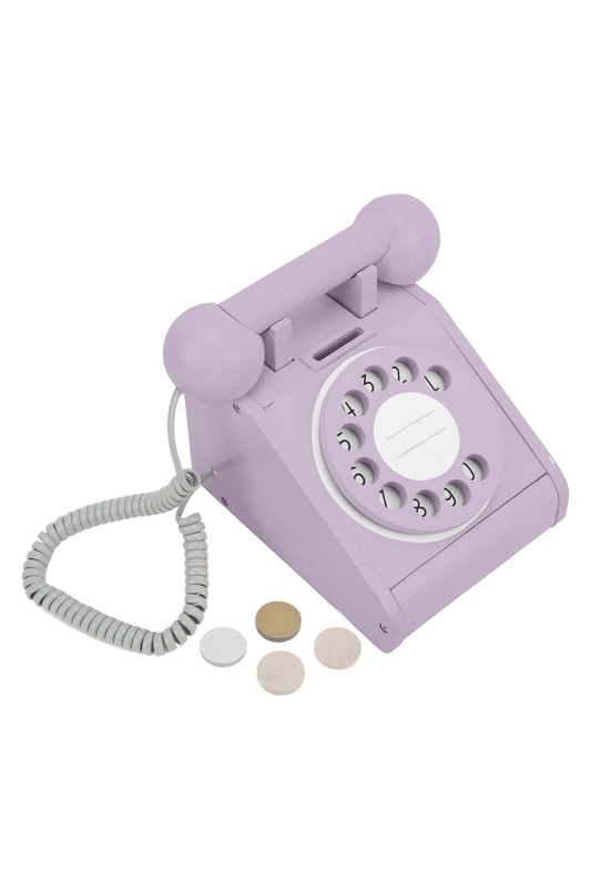 Wooden Rotary Telephone - Lavender