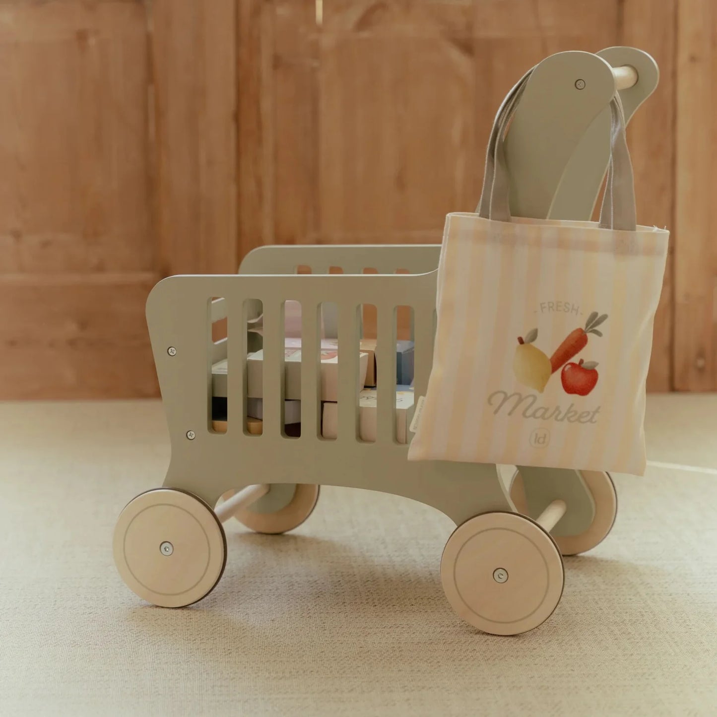 Wooden Play Shopping Trolley