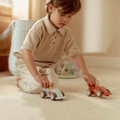 Wooden Pullback Racecars