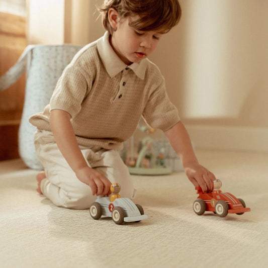 Wooden Pullback Racecars