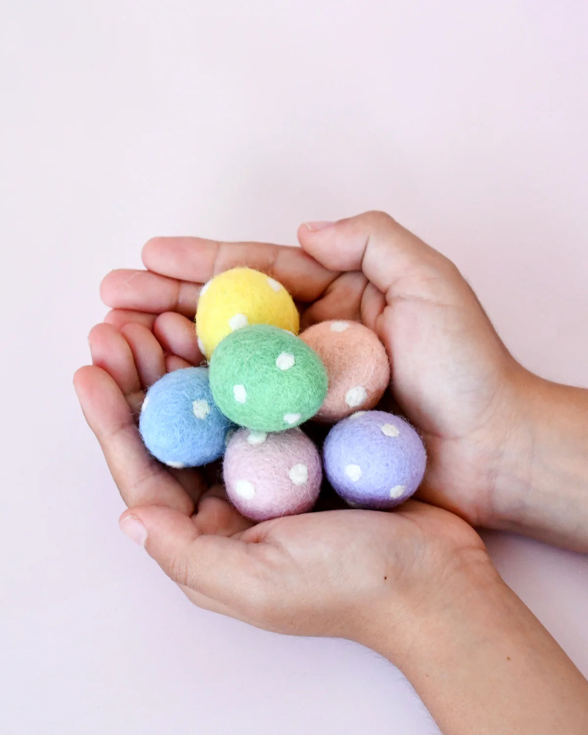 Felt Polka Dot Eggs - Set of 6