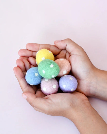 Felt Polka Dot Eggs - Set of 6